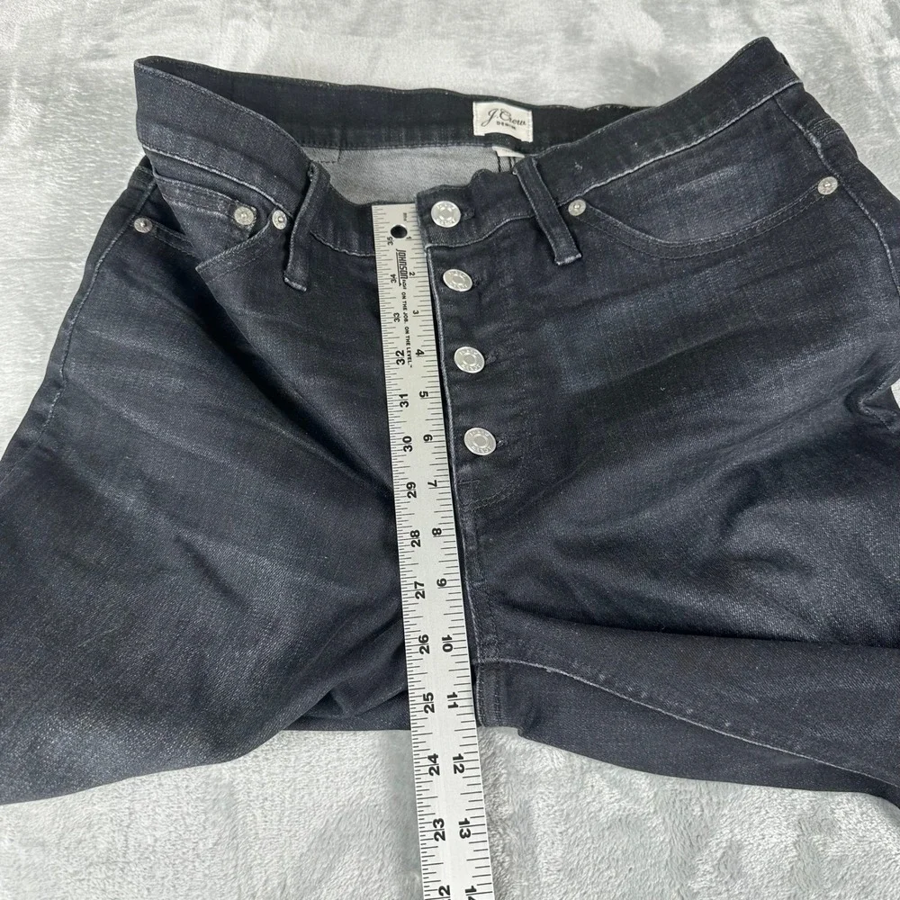 J.Crew Billie Demi Boot Crop Women‎ 30 Black Raw Hem Button Fly Jeans